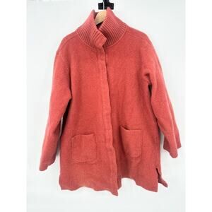 Vtg Centigrade Outerwear Burnt Orange Boiled Wool Button Front Coat Jacket 2X